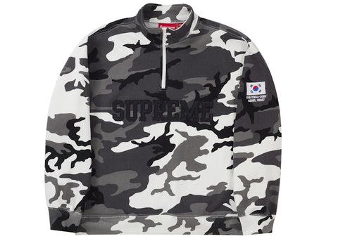 Supreme Seoul Shop Flag Half Zip Pullover Snow Camo