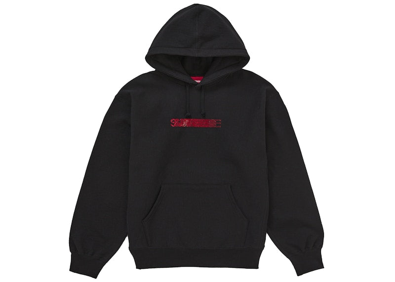 Supreme Swarovski Motion Logo Hooded Sweatshirt Black - Primary Image
