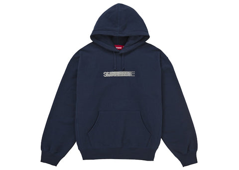Supreme Swarovski Motion Logo Hooded Sweatshirt Navy - Primary Image