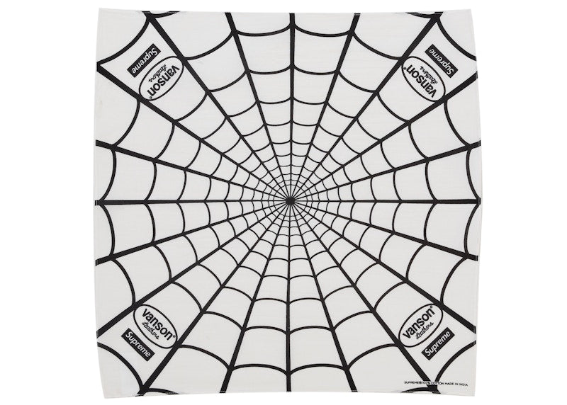 Supreme Vanson Leathers Spider-Man Bandana White
