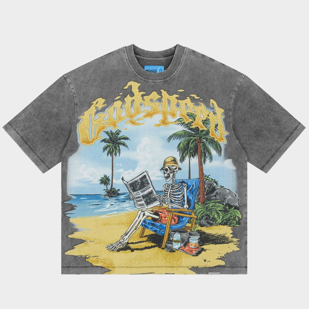 Godspeed Skeleton Beach II T-Shirt Grey Wash
