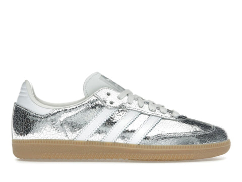 adidas Samba OG Silver Metallic Cracked Leather (Women's)