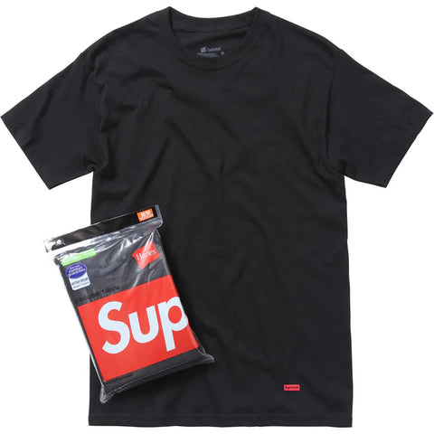 Supreme Hanes Tagless Tees (3 Pack) Black Men's